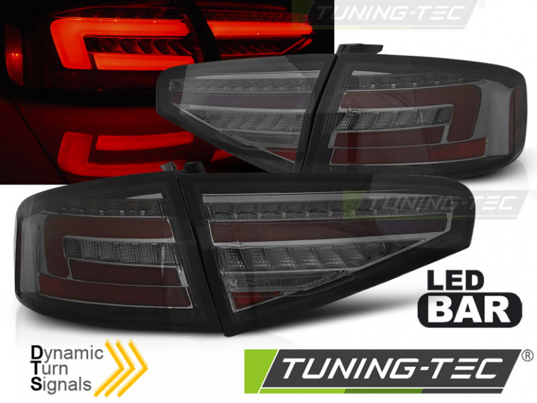 Voll LED Lightbar Design Rückleuchten für Audi A4 B8 Lim. 12-15 Schwarz / Dynamische Blinker